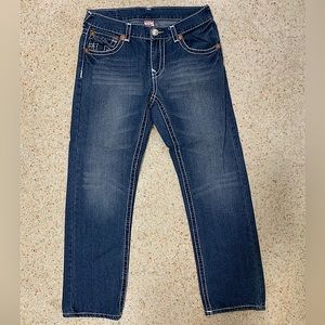 True Religion Men Straight Blue Denim Jeans Pants Size 34